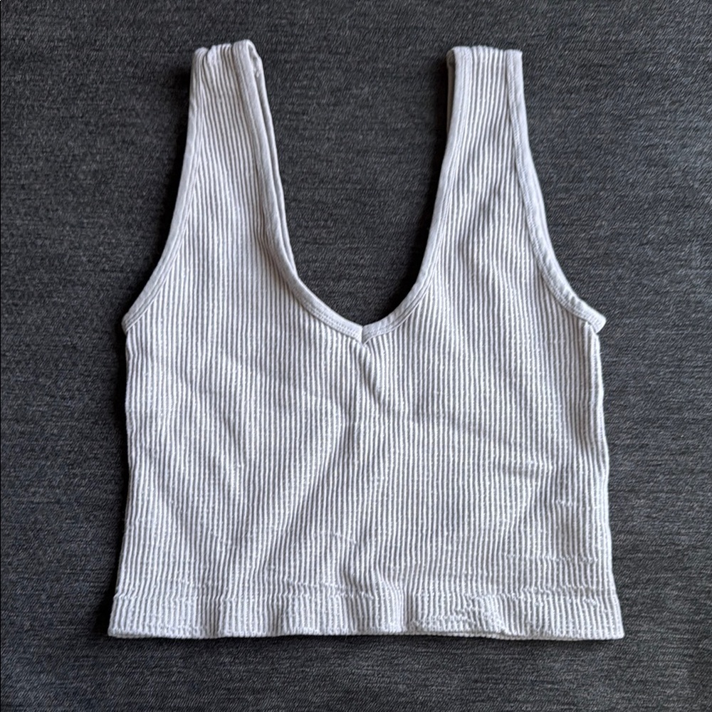 Ribbed light lavender Crop Top